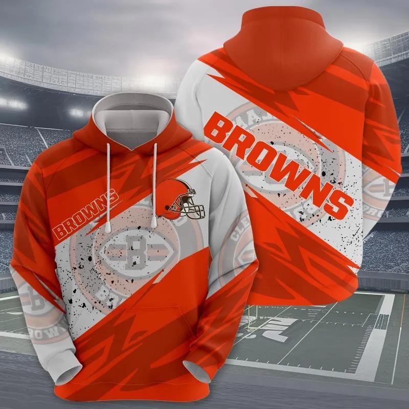 NFL Cleveland Browns Logo NFL 3D All Over Print Hoodie