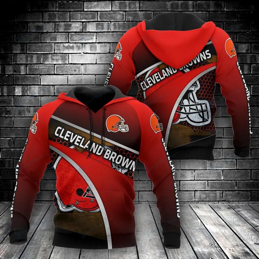 NFL Cleveland Browns Logo NFL 3D All Over Print Hoodie