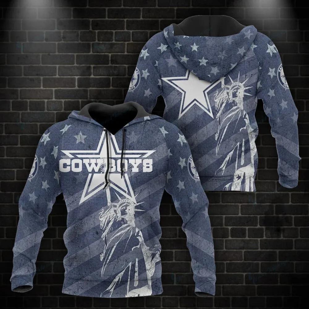 NFL Dallas Cowboys American Flag NFL 3D All Over Print Hoodie