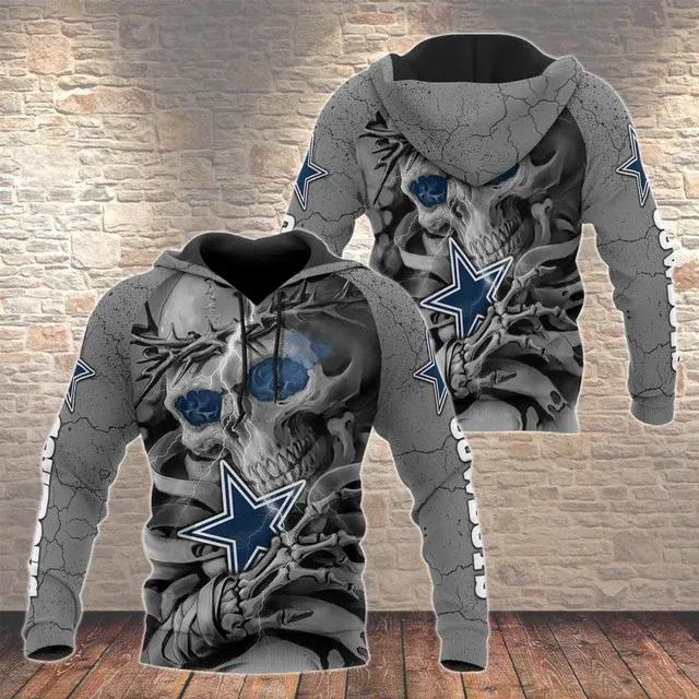 NFL Dallas Cowboys Skeleton NFL 3D All Over Print Hoodie