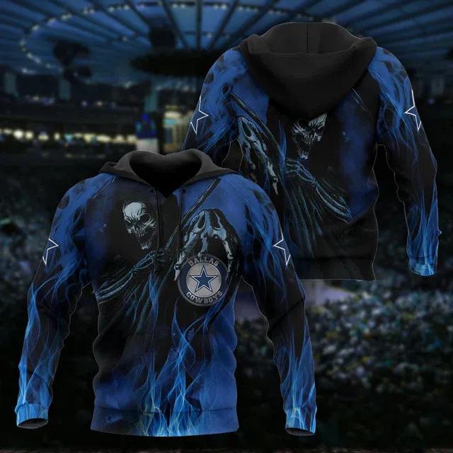 NFL Dallas Cowboys Skeleton NFL 3D All Over Print Hoodie