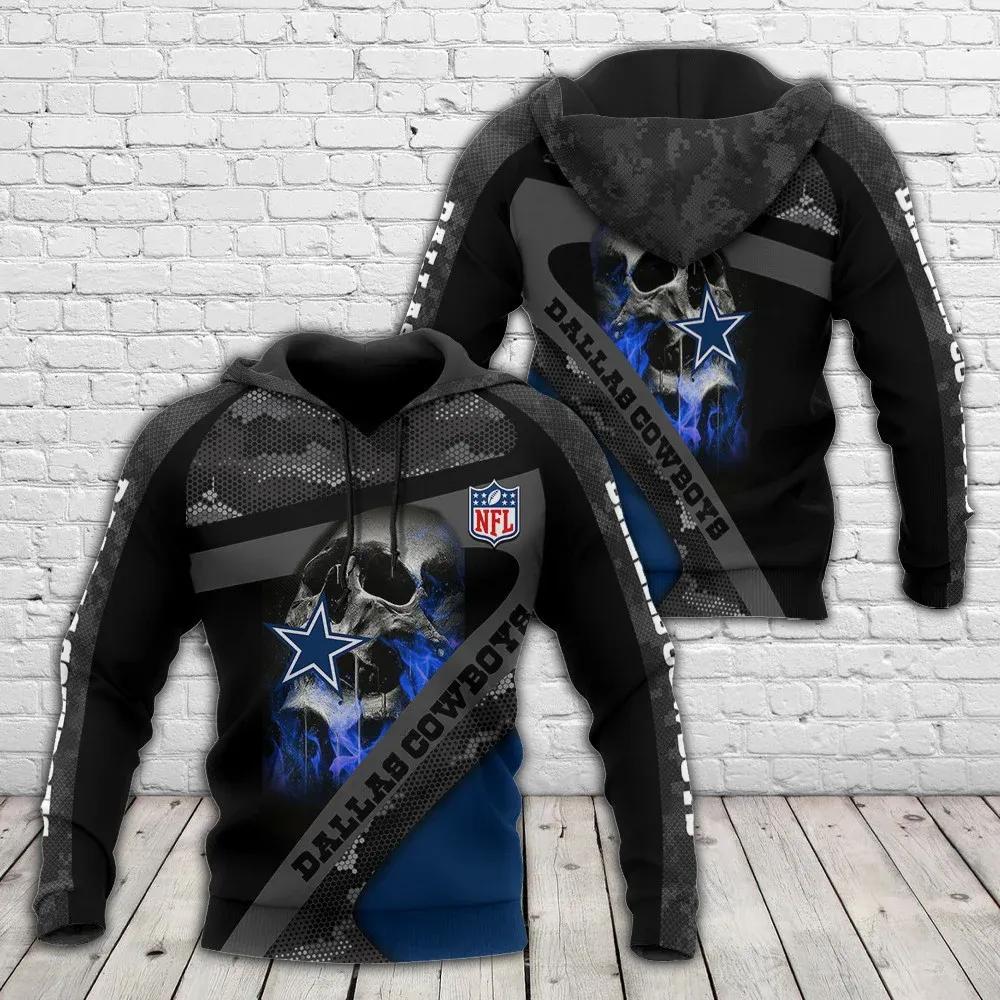 NFL Dallas Cowboys Skull NFL 3D All Over Print Hoodie