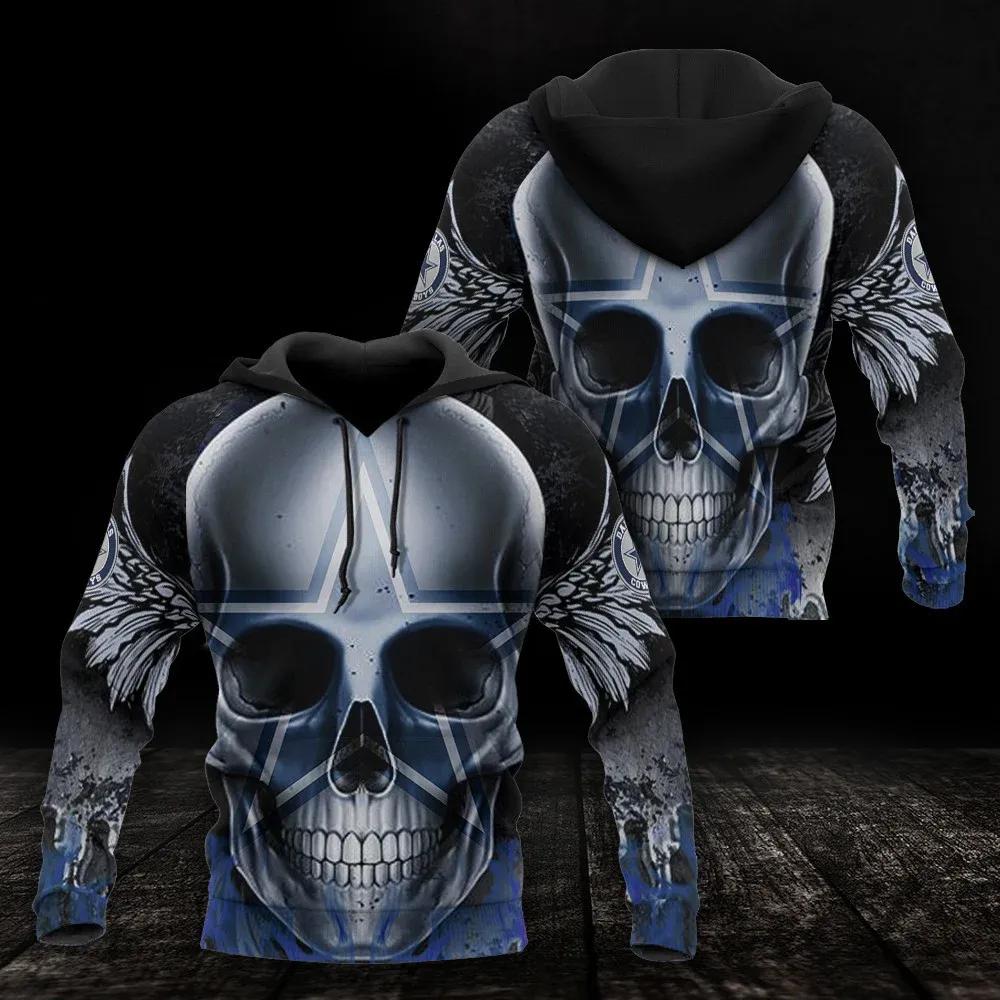 NFL Dallas Cowboys Skull NFL 3D All Over Print Hoodie