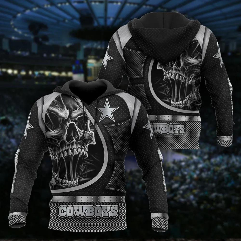 NFL Dallas Cowboys Skull NFL 3D All Over Print Hoodie