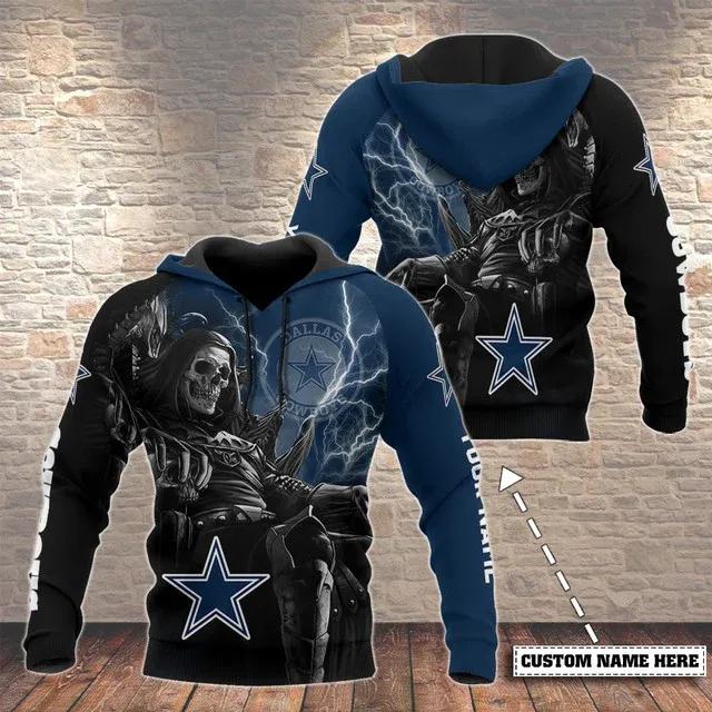 NFL Dallas Cowboys Skull NFL 3D All Over Print Hoodie