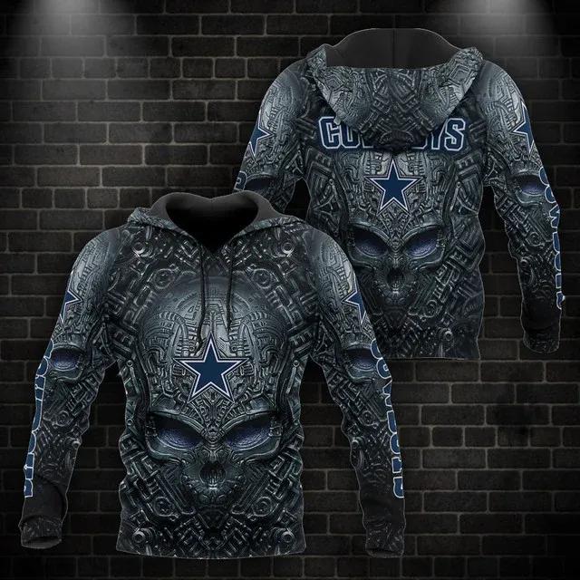 NFL Dallas Cowboys Skull NFL 3D All Over Print Hoodie