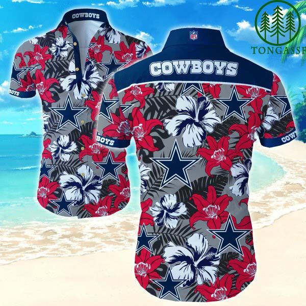 Nfl Dallas Cowboys Tropical Flower Hawaiian Shirt Tropical Aloha Button Up