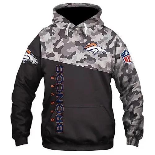 NFL Denver Broncos Camo NFL 3D All Over Print Hoodie