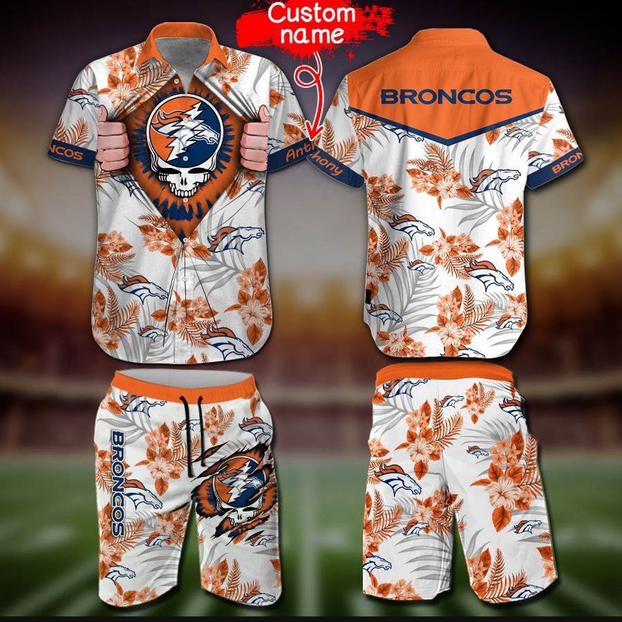Nfl Denver Broncos Hawaiian Shirt Tropical Aloha Button Up
