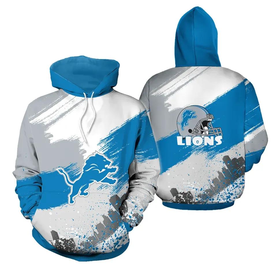 NFL Detroit Lions Logo NFL 3D All Over Print Hoodie