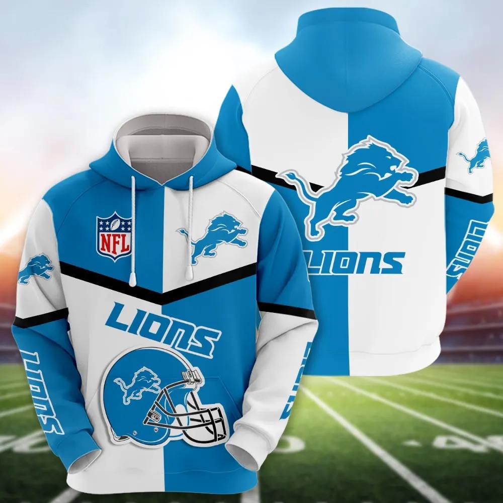 NFL Detroit Lions Logo NFL 3D All Over Print Hoodie