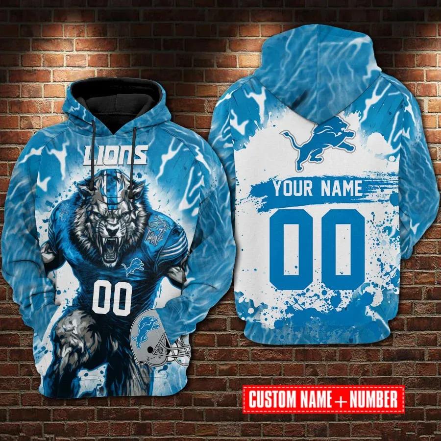 NFL Detroit Lions Personalized NFL 3D All Over Print Hoodie