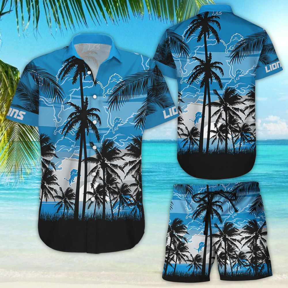 Nfl Detroit Lions Tropical Hawaiian Shirt Tropical Aloha Button Up