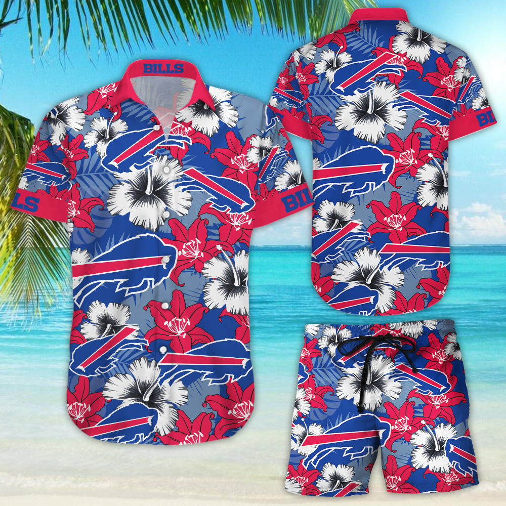 Nfl Football Tshirt Buffalo Bills Hawaiian Shirt Tropical Aloha Button Up