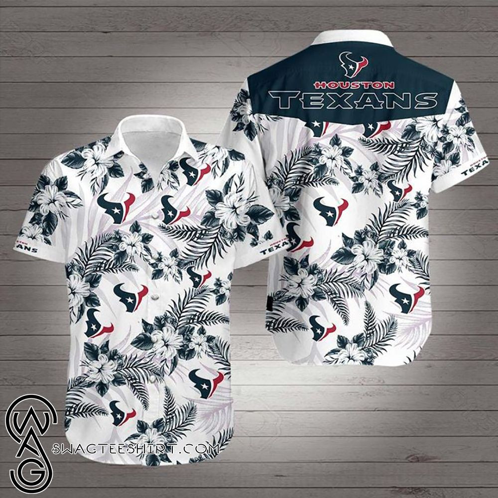 Nfl Houston Texans Hawaiian Shirt Tropical Aloha Button Up