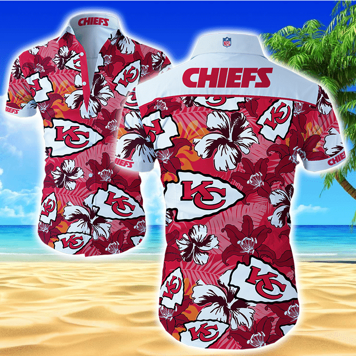 Nfl Kansas City Chiefs Hawaiian Shirt Tropical Aloha Button Up