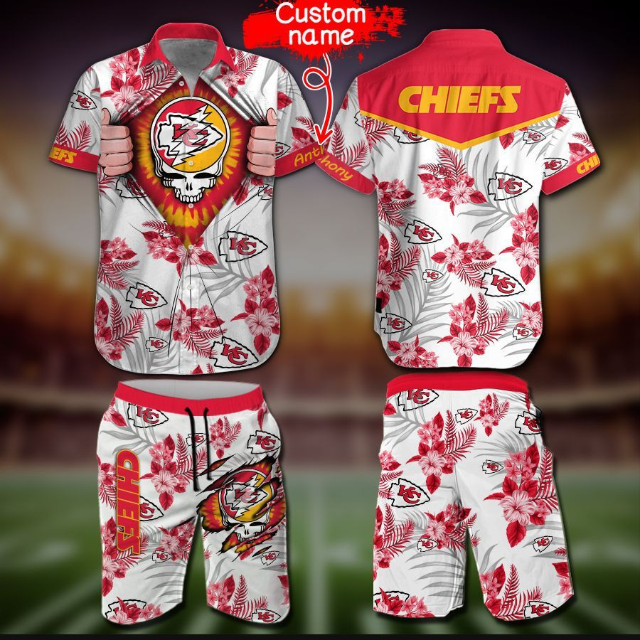 Nfl Kansas City Chiefs Hawaiian Shirt Tropical Aloha Button Up