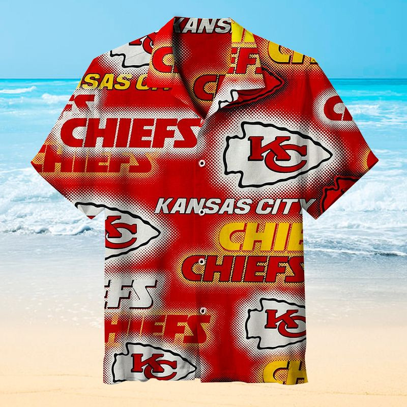 Nfl Kansas City Chiefs Hawaiian Shirt Tropical Aloha Button Up
