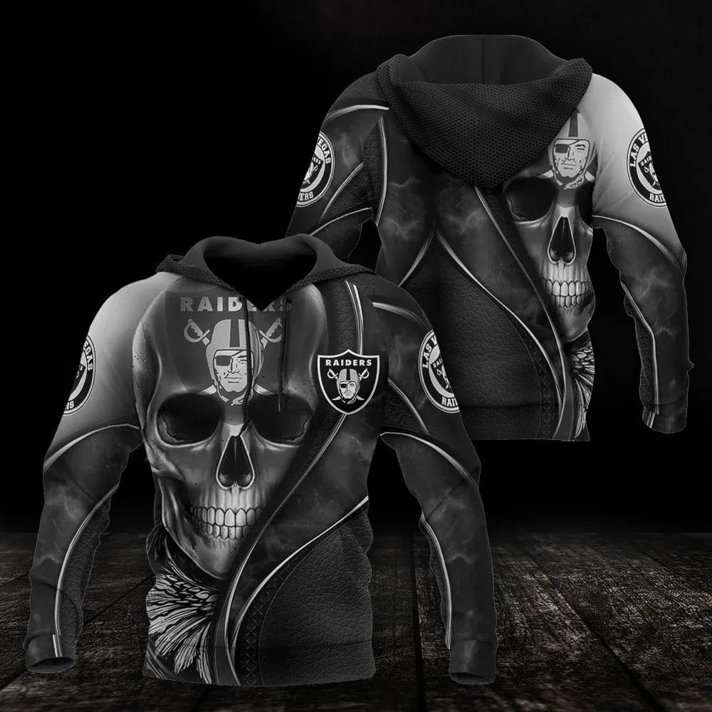 NFL Las Vegas Raiders Skull NFL 3D All Over Print Hoodie