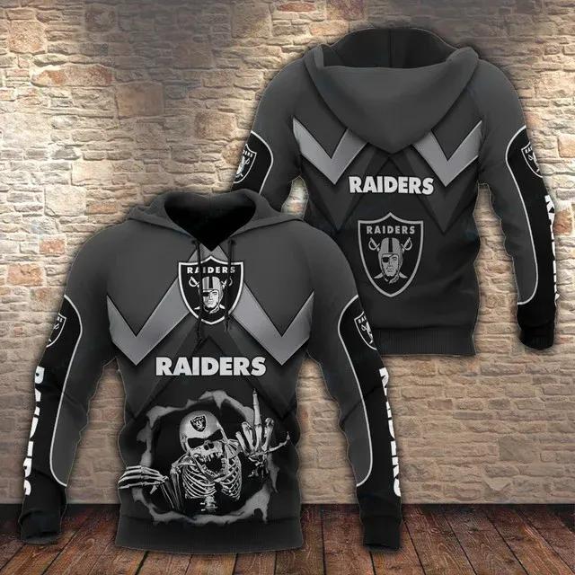 NFL Las Vegas Raiders Skull NFL 3D All Over Print Hoodie