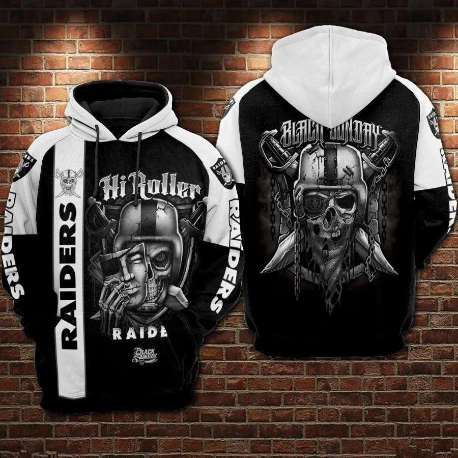 NFL Las Vegas Raiders Skull NFL 3D All Over Print Hoodie