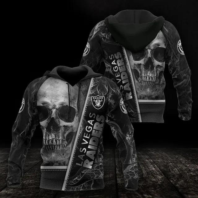 NFL Las Vegas Raiders Skull NFL 3D All Over Print Hoodie