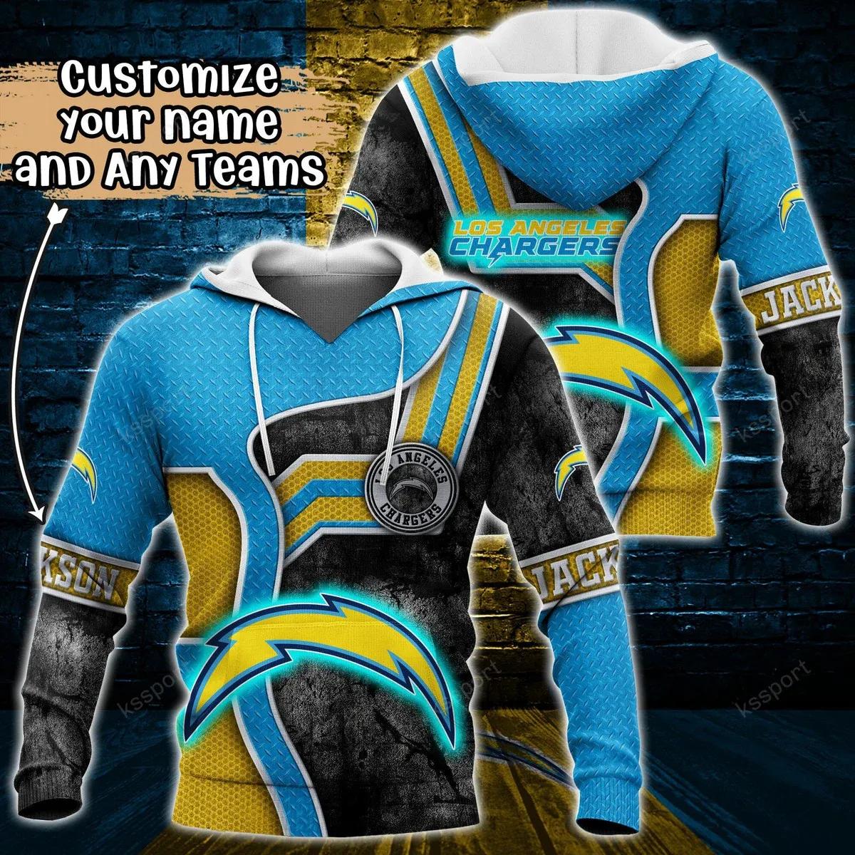 NFL Los Angeles Chargers Personalized NFL 3D All Over Print Hoodie