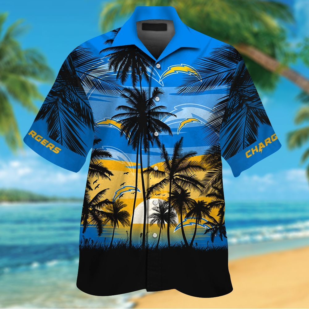 Nfl Los Angeles Chargers Tropical Hawaiian Shirt Tropical Aloha Button Up