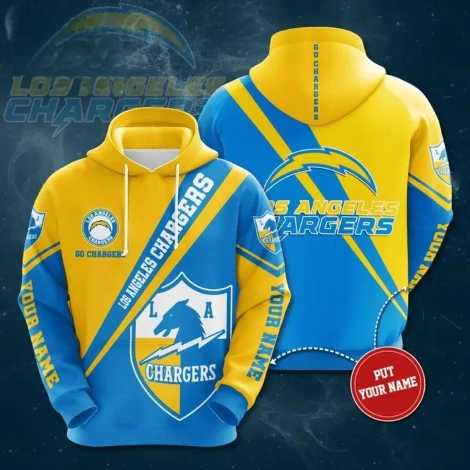 NFL Los Angeles Football Team Chargerss Custom Name NFL 3D All Over Print Hoodie