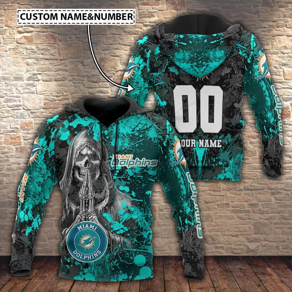 NFL Miami Dolphins Death Personalized NFL 3D All Over Print Hoodie