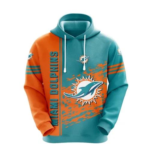 NFL Miami Dolphins Logo NFL 3D All Over Print Hoodie