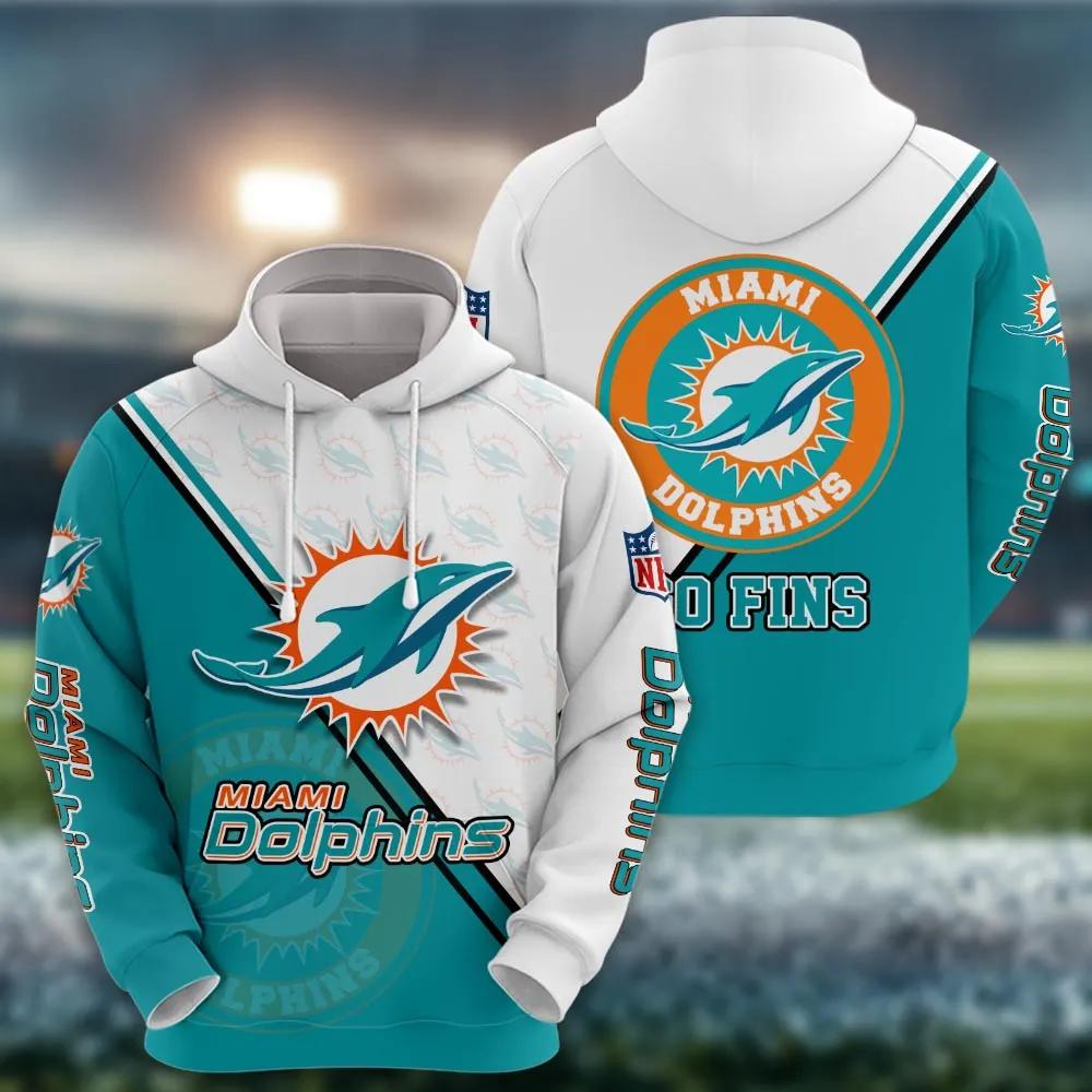 NFL Miami Dolphins Logo NFL 3D All Over Print Hoodie