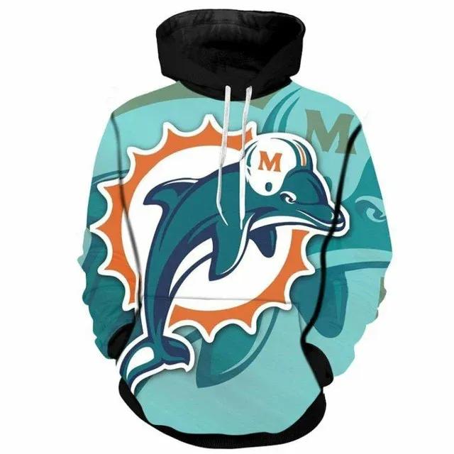 NFL Miami Dolphins Logo NFL 3D All Over Print Hoodie