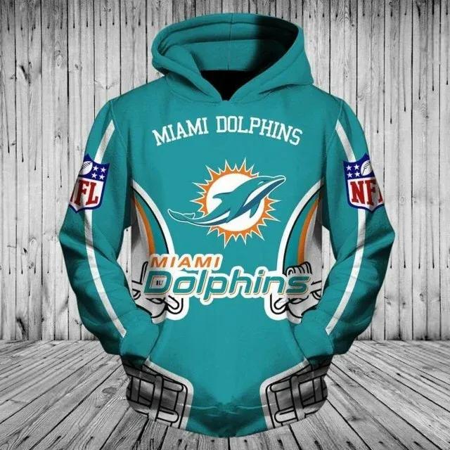 NFL Miami Dolphins Logo NFL 3D All Over Print Hoodie