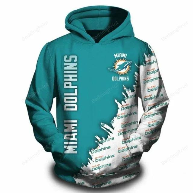 NFL Miami Dolphins Logo NFL 3D All Over Print Hoodie