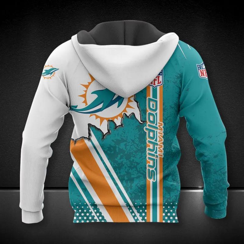 Alternative view of NFL Miami Dolphins NFL 3D All Over Print Hoodie