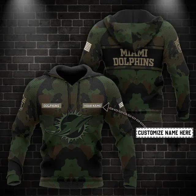 NFL Miami Dolphins Personalized NFL 3D All Over Print Hoodie