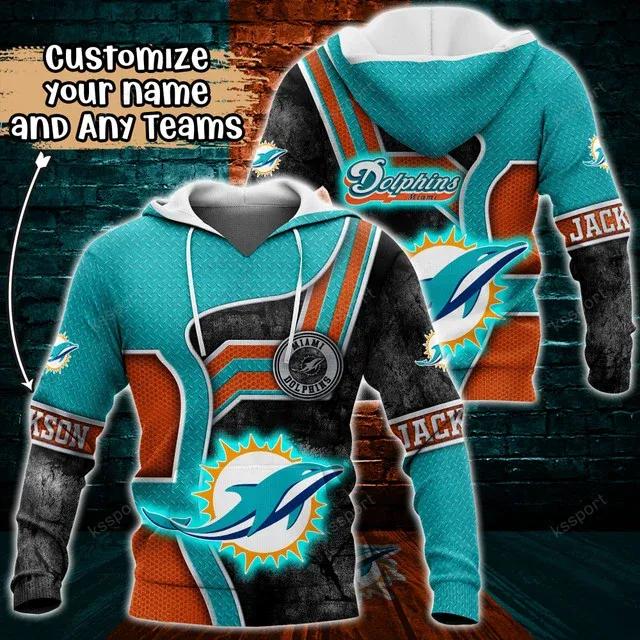NFL Miami Dolphins Personalized NFL 3D All Over Print Hoodie