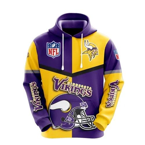 NFl Minnesota Vikings Logo NFL 3D All Over Print Hoodie