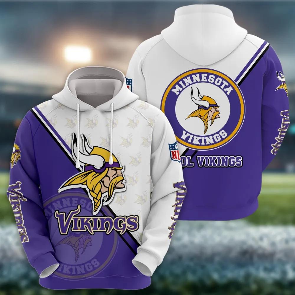 NFl Minnesota Vikings Logo NFL 3D All Over Print Hoodie