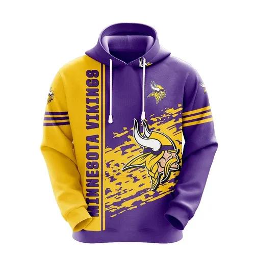 NFl Minnesota Vikings Logo NFL 3D All Over Print Hoodie