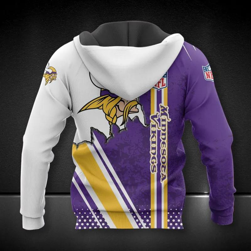Alternative view of NFL Minnesota Vikings NFL 3D All Over Print Hoodie