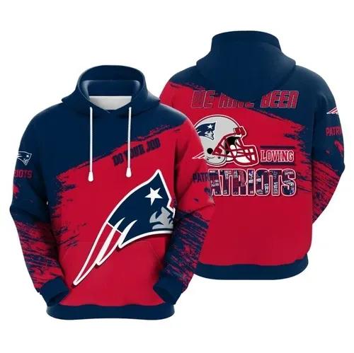 NFL New England Patriots Logo NFL 3D All Over Print Hoodie