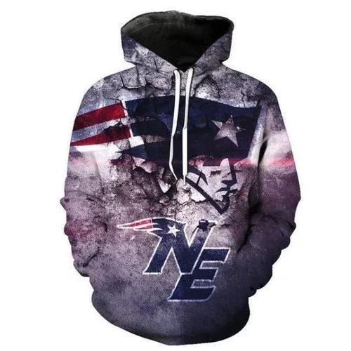 NFL New England Patriots Logo NFL 3D All Over Print Hoodie
