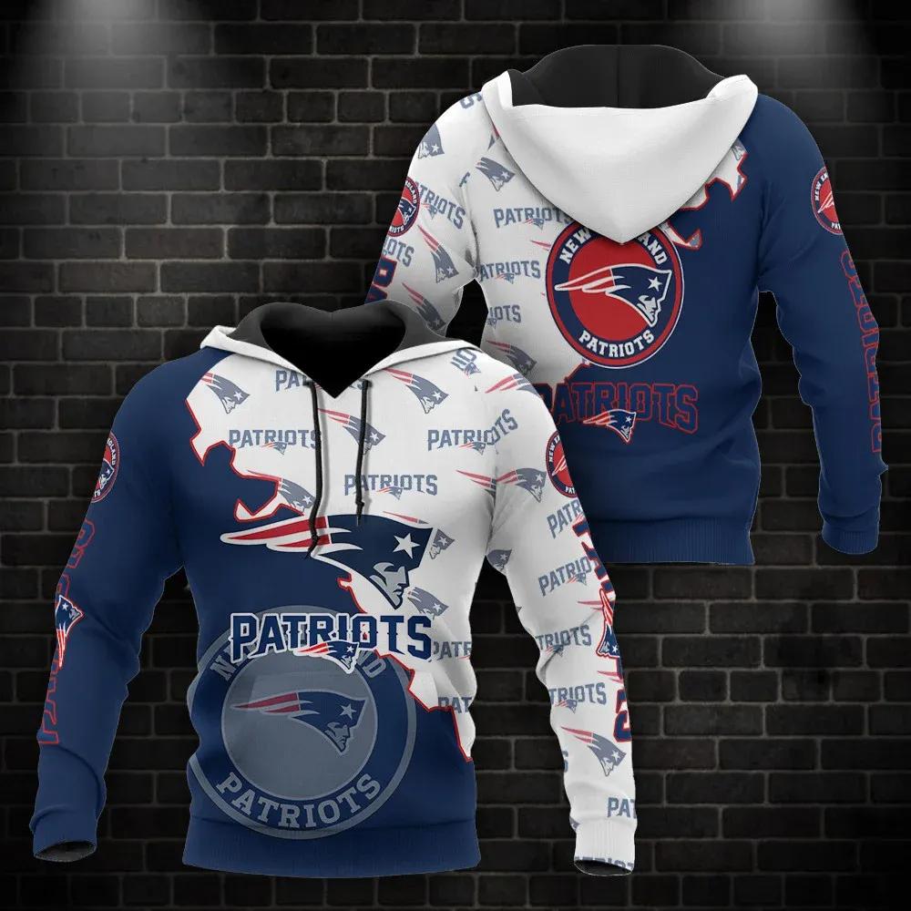 NFL New England Patriots Logo NFL 3D All Over Print Hoodie