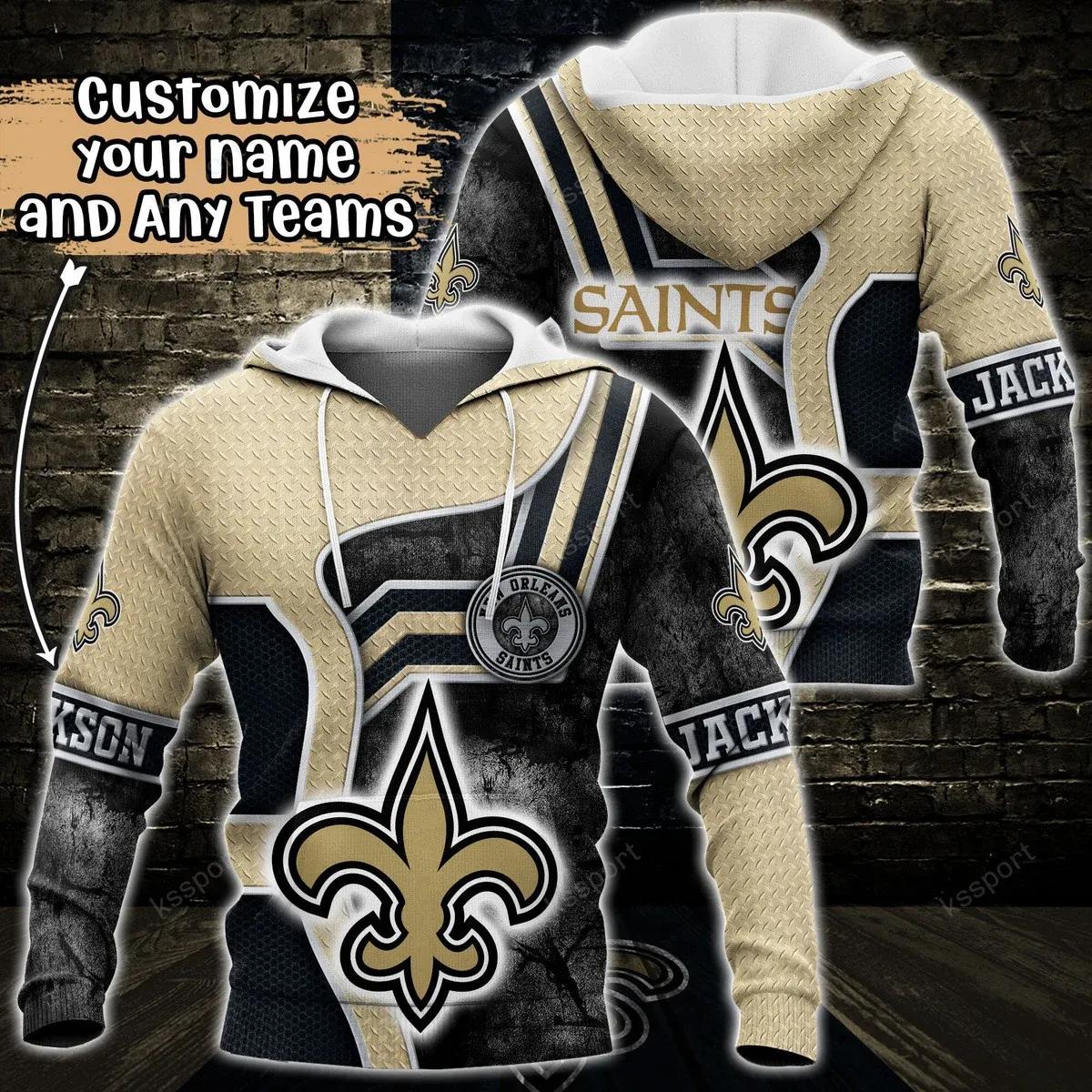 NFL New Orleans Saints Personalized NFL 3D All Over Print Hoodie