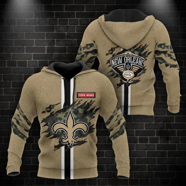 NFL New Orleans Saints Personalized NFL 3D All Over Print Hoodie