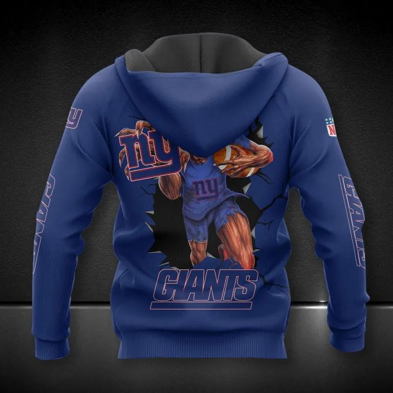 Alternative view of NFL New York Giants Eddie Iron Maiden NFL 3D All Over Print Hoodie