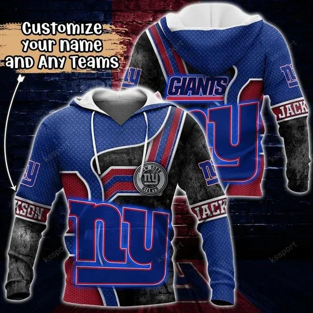 NFL New York Giants Personalized NFL 3D All Over Print Hoodie