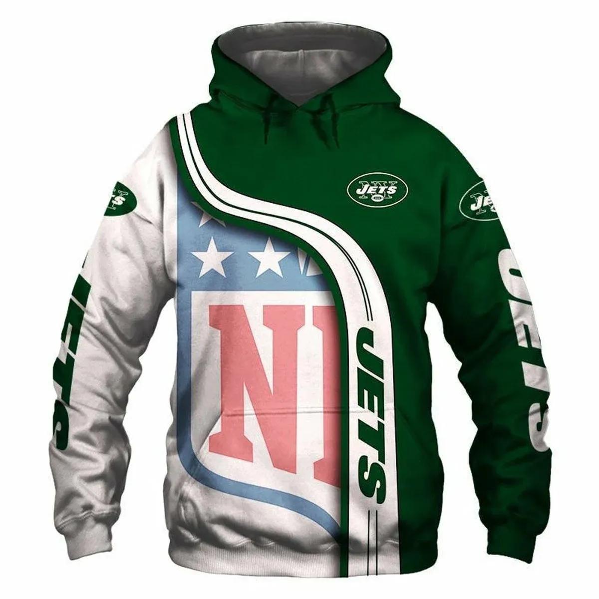 NFL New York Jets Logo NFL 3D All Over Print Hoodie